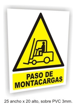 Señal Paso De Montacargas Aviso Letrero Señalización