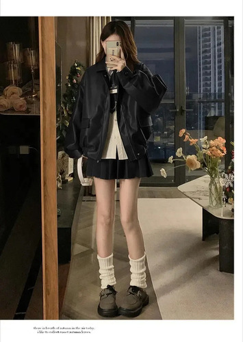 Chaqueta De Béisbol De Piel Sintética Para Mujer, Estilo Retro Americano
