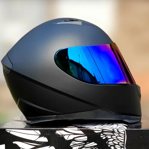 Cascos para moto negro mate sale