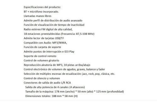 Imagen 6 de 6 de Reprodutor Carro Mp3 Usb/sd/wma/mav/fm/ 60wx4