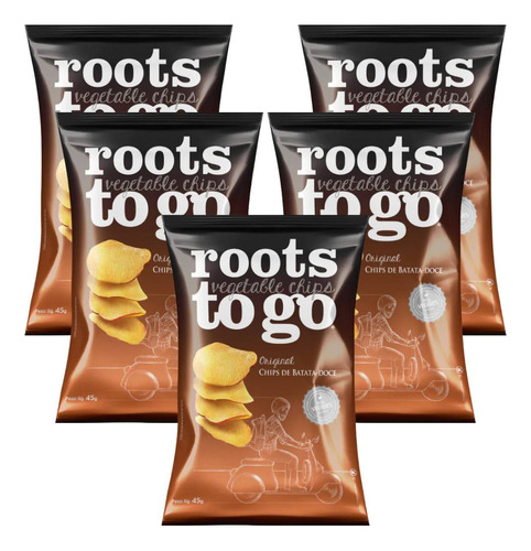 Kit C/5 Roots To Go Chips De Batata Doce 45g