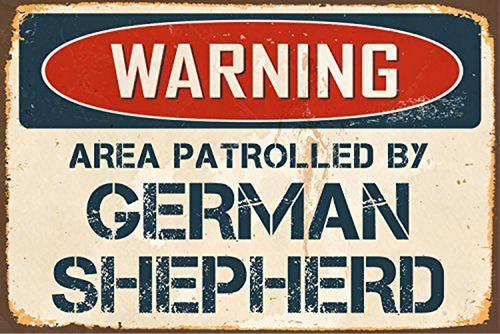 Señal De Advertencia: Área Patrullada Por Pastor Alemán 8  X