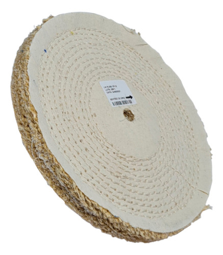 Kit Polimento Roda Pano 200mm Algodão Jeans Sisal + 3 Massas Cor Variada - Bege Branca Azul