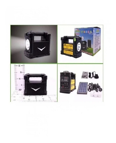 Imagen 2 de 2 de Kit Solar Portátil+panel Solar+3 Focos+radio Fm+reprod Usb