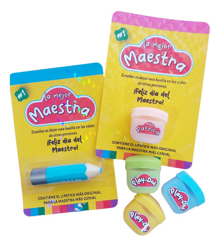 Balsamo Personalizado Play Doh Maestra/ Brillo Labial/regalo