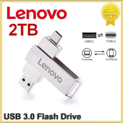 Pendrive Lenovo 2tb Terabyte Usb-c 2 Em 1 Android E Windows Cinza Tweety