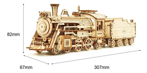 Imagen 2 de 5 de Tren De Vapor Robotime Madera Armar Bloques Niños Engranes