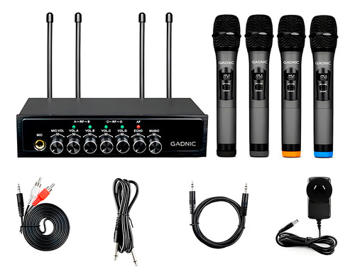 Set X4 Micrófonos Inalámbricos Gadnic Profesionales Bt Y Uhf