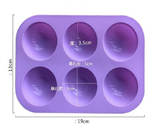 Molde De Silicona Diseño Media Esfera 6 Cavidades