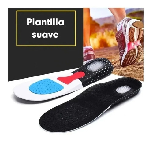 Imagen 2 de 9 de Par Plantillas Ortopédica Gel Fascitis Espolón Ajustable Pie