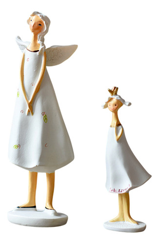 Figura De Resina Con Diseño De M Angel Para Madre E Hija, Mo