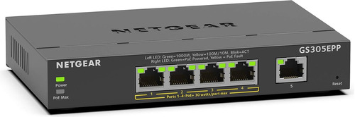 Conmutador Netgear Poe Gigabit Ethernet Plus De 5 Puertos (g