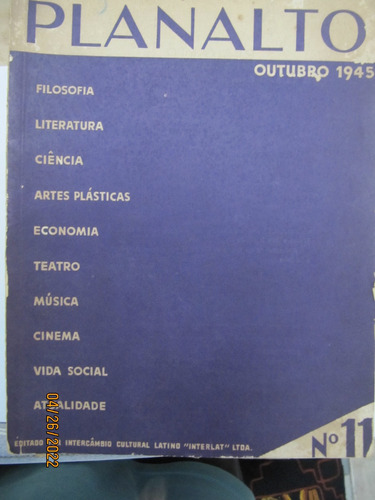 Planalto Nº 11 Octubre De 1945 Cavalcanti Vinicius De Moraes