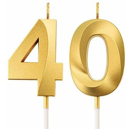 Velas De 40 Cumpleaños Para Tartas Con Números, Decoración P