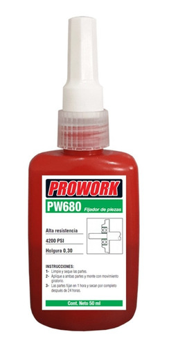 Adhesivo Prowork Sellador Para Piezas Cilíndricas 680x250ml
