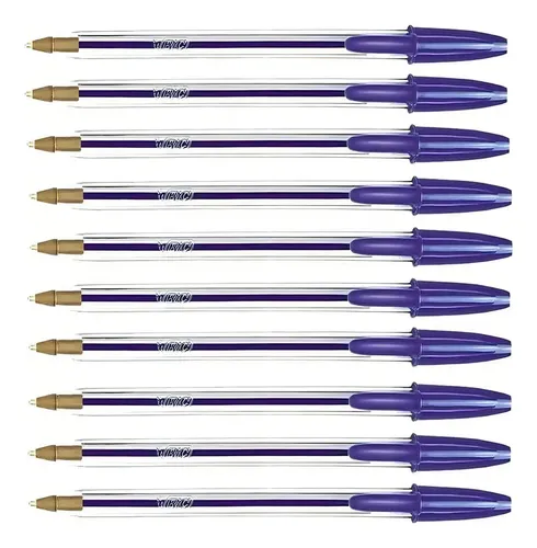 Canetas Esferográfica Cristal Bic Tinta Azul kit c/10