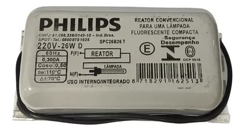 Reator Convencional 1x26w 220v Philips