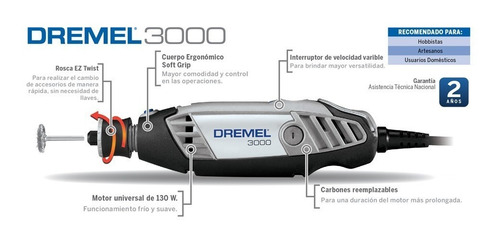 Minitorno Dremel 3000 + 26 Accesorios Torno Manualidades