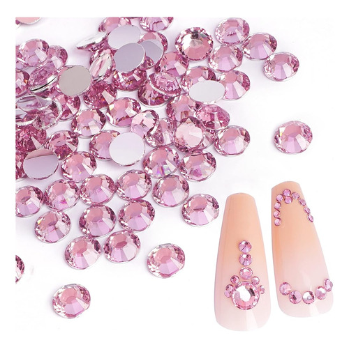 Diamantes De Imitación Rosa 1440pcs Flatback Nail Gems Rhine