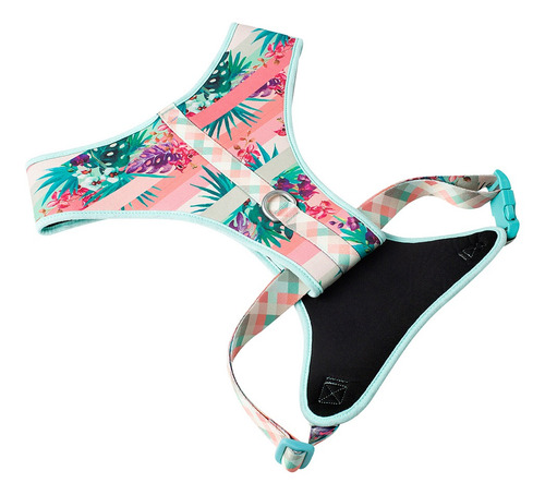 Imagem 4 de 7 de Conjunto Peitoral Neoprene E Guia Tamanho G Rosa Laguna