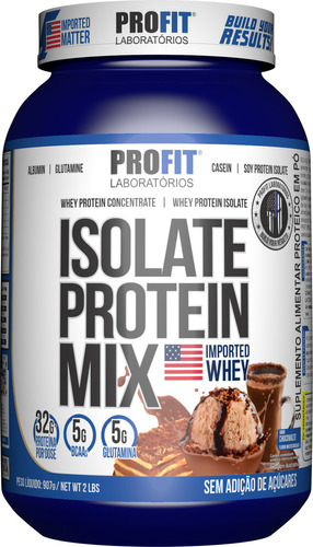 Suplemento em pó ProFit Laboratórios  Isolate Protein Mix proteínas Isolate Protein Mix sabor  chocomalte em pote de 907g