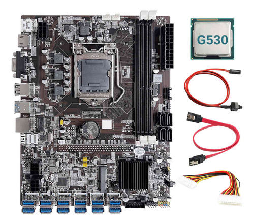 Placa Base B75 De 12 Tarjetas Bct+cpu G530+extensión De 24 P