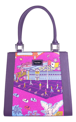 Bolsa Yaab Pineda Covalin Diseño Mi Ciudad Color Lila