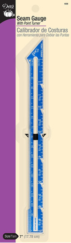 Dritz Seam Gauge Niquel Impresion Negra Deslizador Azul