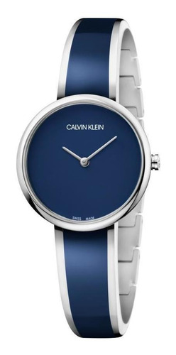 Relógio Feminino Calvin Klein Seduce Aço Prata/azul K4e2n11n