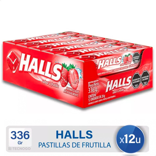 Pastillas Halls Frutilla Caramelos Display - Mejor Precio