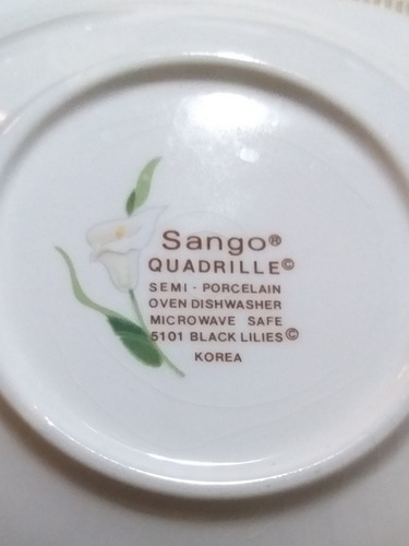 Imagen 4 de 4 de Vajilla Sango Korea 20 Piezas 4 Puestos