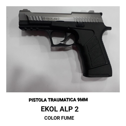 Pistola Ekol Alp 2 Color Fume Traumatica 9mm + 50 Tiros