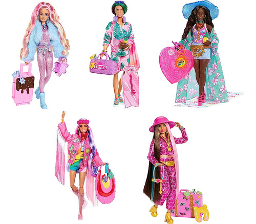 Barbie Extra Fly Muñeco Ken Look Tematica Tropical.