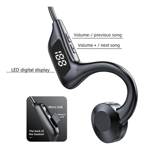 .. Bluetooth Wireless Mp3 Deportes Auricular De Conducción
