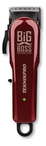 Maquina De Corte Clipper Big Boss Teknikrpo Cordless Rojo