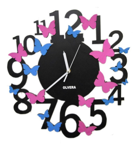 Reloj De Pared Decorativo, Diseño De Mariposas