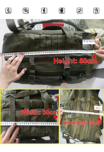 Mochila Táctica 50 Litros De Capacidad Con Sistema Molle