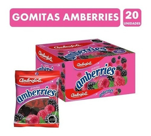 Gomitas Amberries Frambuesa Y Mora Caja 20 Unidades