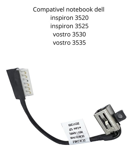 Conector Dc Jack Compatível Notebook Dell Vostro 3530 0231x7