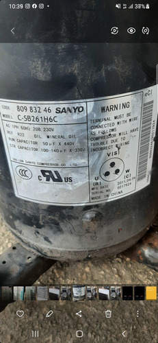 Compresor 5ton Marca Sanyo Hermetico R22 220v