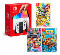 Comprar Consola Switch Oled Blanco+ Mario Jamboree+ Mario Kart + Ctr