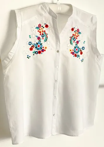 Blusa Bordada Sin Mangas Ropa Mujer