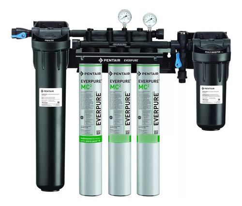 Everpure Ev9328 Triple Sistema Mc2 Alto Flujo Para Comercio Color Negro