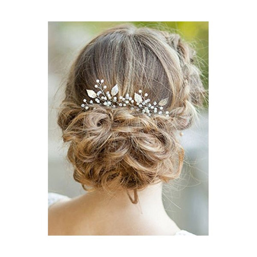 Bridalvenus De Plata Nupcial Del Pelo Fijaron, Hoja Boda Hor