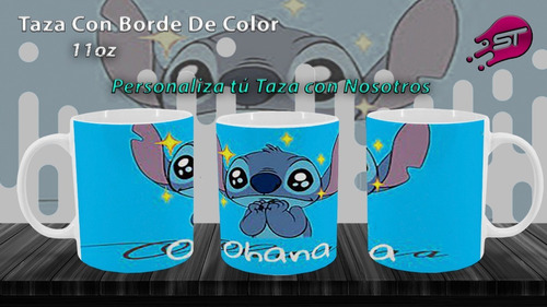 Taza Borde Color Alusiva A Lilo Y Stich Sth-022