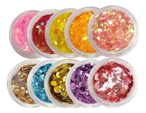 4x Sequin Diy Soplando Bubble Chunky Glitter Compatible Con
