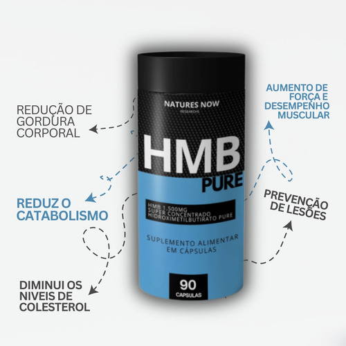 Hmb 1500mg Pure 90 Tabs - Natures Now - Ultra Concentrado Sabor Sem sabor