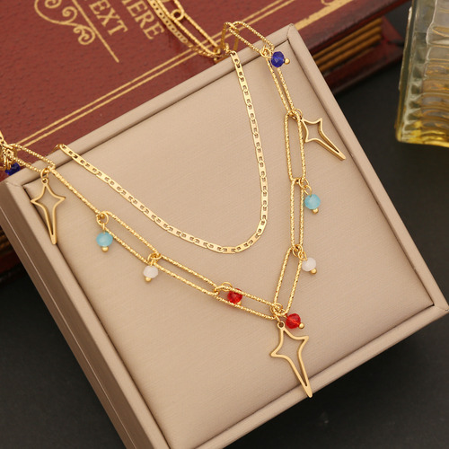 Collar De Acero Inoxidable Con Forma De Estrella Con Forma D