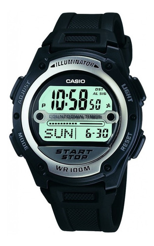 Reloj Casio W-756-1av Sport Standard, color de la correa: negro, color del bisel: negro, color de fondo: gris