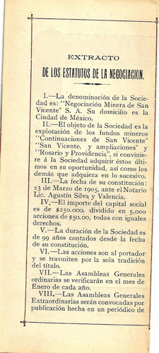 Imagen 3 de 3 de Accion Minera De De San Vicente 1905